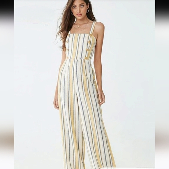 Forever 21 Multicolored Striped Jumpsuit Size Small - Picture 8 of 9